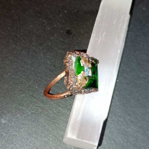 Prsten - Natur Copper Green