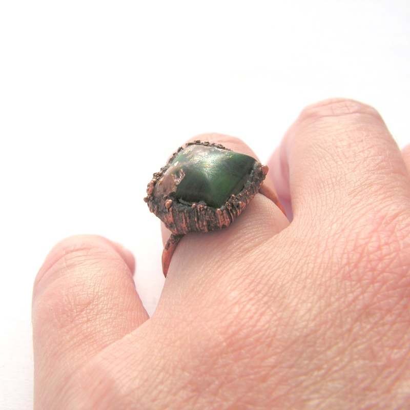 Prsten - Natur Copper Green