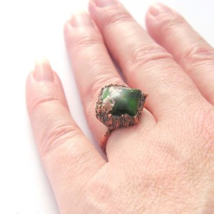 Prsten - Natur Copper Green