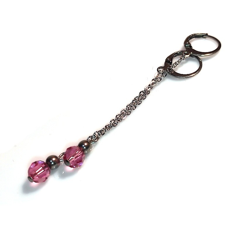 Náušnice - Swarovski Rosa (nerez)