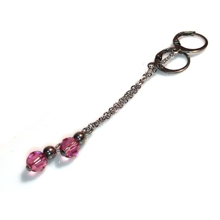 Náušnice - Swarovski Rosa (nerez)