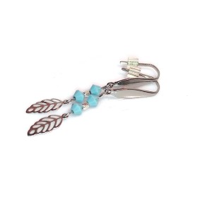 Náušnice - Swarovski s lístečky (nerez)