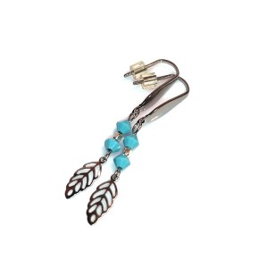 Náušnice - Swarovski s lístečky (nerez)